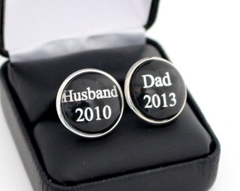 First Fathers Day Gift For Husband, Fathers Day Gift From Wife, Step Dad Father's Day Gift Fathers Day Gift For Him Personalized Cufflinks