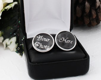 Dad Christmas Gift From Daughter In Law, Christmas Gift From Wife, Personalized Cufflinks for Dad, Custom Photo Cufflinks, Gifts From Kids