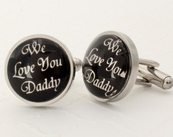 Son to Father Gift, Daughter to Father Gift for Christmas, Dad Cufflinks, Gift from Grandkids, Dad Gift from Daughter, Cuff links for Dad