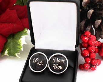 Christmas Gift for Husband, Christmas Gift for Him, Christmas Gift for Boyfriend, Husband Cufflinks, Gift from Wife, Long Distance Gift