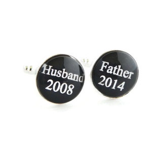 Husband Gift Father&#39;s day Gift Dad Cuff links Custom Cufflinks Gift for Dad Father of the Bride Birthday Gift for Man Personalized