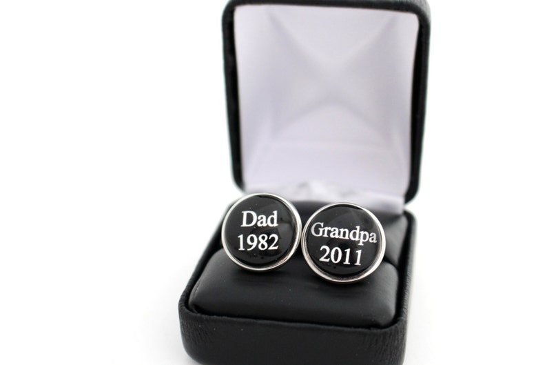 Personalized Grandparent Gift Dad Grandpa Custom Cufflinks Father's day gift New Baby Announcement Grandpa Gift First time Dad image 1