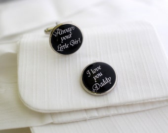 Father of the Bride Gift From Bride, Always your little Girl Cufflinks, I love you Daddy, Dad Gift From Bride, Father of the Bride Cuff Link