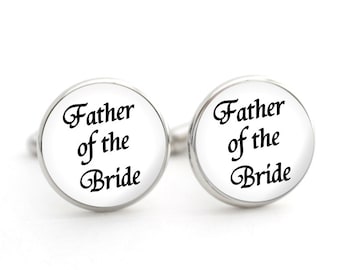 Father of the Bride Gift, Father of the Bride Cufflinks, Wedding Day Gifts for Parents, Thank You Gift for Dad from Bride, Silver Cufflinks