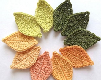 Irish Crochet Leaf Pattern PDF – Autumn/Fall Applique Motif – Step-by-Step Tutorial – English/Spanish