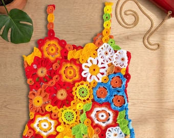 Victoria – Irish Crochet Top Pattern | Irish Lace blouse PDF • English / Free video tutorials for motifs