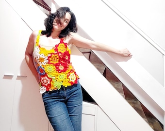 Crochet Tops Bundle (XS–5XL) • 4 PDF Patterns • Granny Square Top • PDF Tutorial • Irish crochet pattern • Crochet shirt