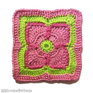 Unique Crochet Flower Granny Square Pattern • Colorful 4-Petal Motif for Bags/ Blankets • PDF EN/ES • Beginner Friendly • Afghan square