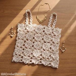 Patron de haut au crochet Granny Square (PDF de 70 pages) • XS–5XL • Anglais/Espagnol • Niveau débutant • Débardeur court • Chemise • Blouse bohème
