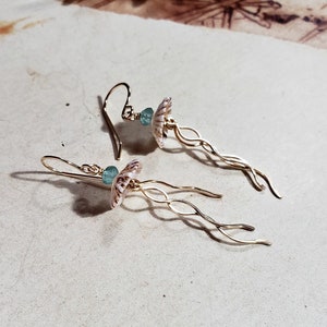 Ophi Shell Earrings, Hawaiian Shell Dangle Earrings, Jellyfish Earrings