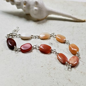 Mexican Fire Opal Bracelet, Ombré Opal Bracelet, Fire Opal Anklet