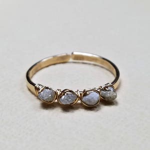 Rough Diamond Ring, Raw Diamond, Stacking Diamond Ring, Minimalist Diamond Ring, Uncut Diamond Ring: Delicate, Not For Every Day Use