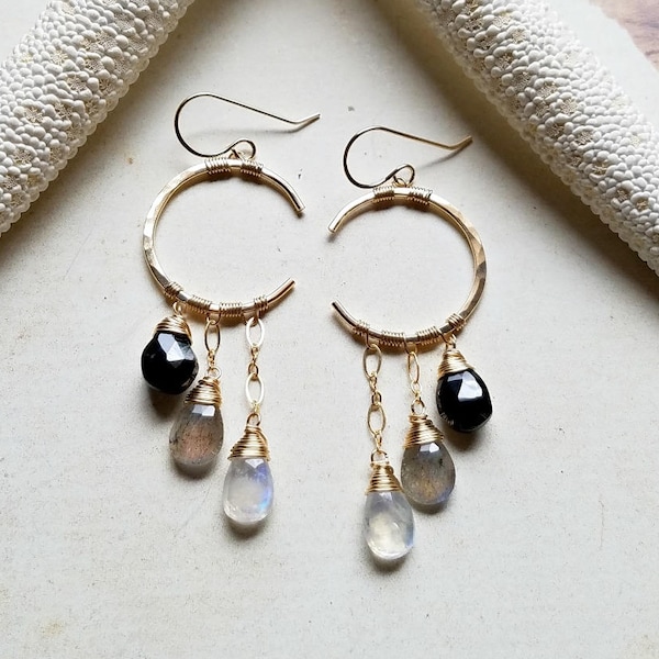 Chandelier Hoop Earrings Etsy