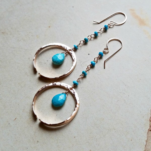 Turquoise moon earrings Clearance