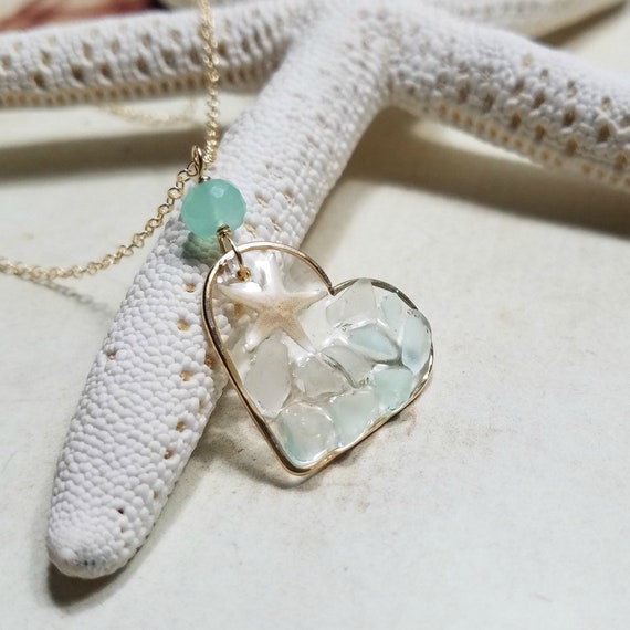Glass store heart locket