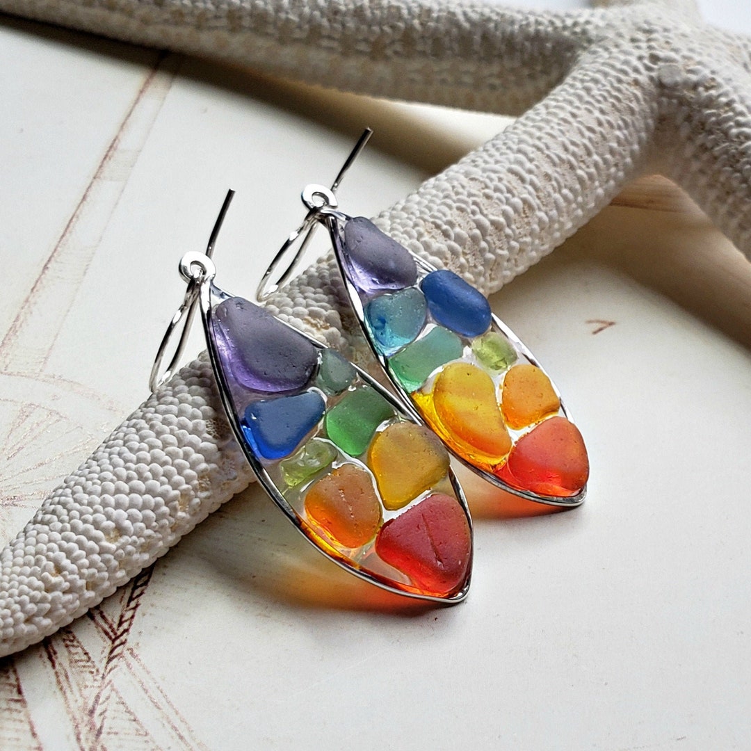Etsy sea glass earrings new arrivals