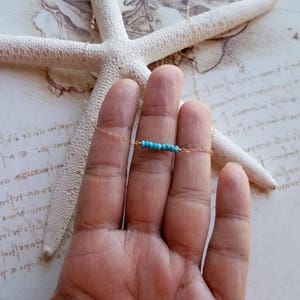 Dainty Turquoise Row Necklace, Sleeping Beauty Turquoise Bar, Minimalist Turquoise Necklace image 4