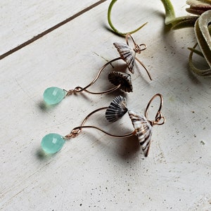 Double Mushroom Earrings, Fungi Dangle Earrings, Ophi Gemstone Earrings, Mushroom Gemstone Dangle image 8