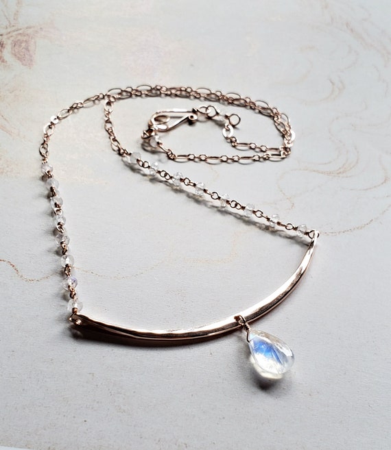 Moonstone cheap bar necklace