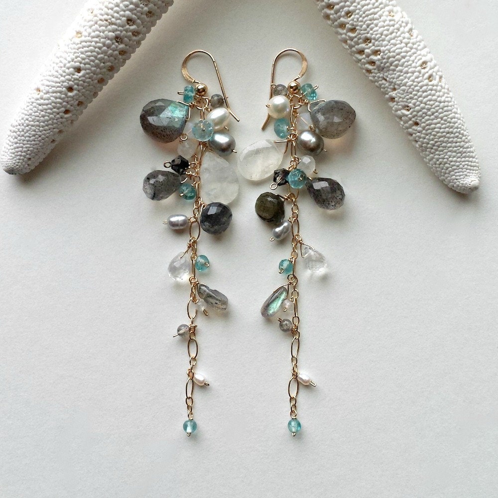 Labradorite Cluster Earrings