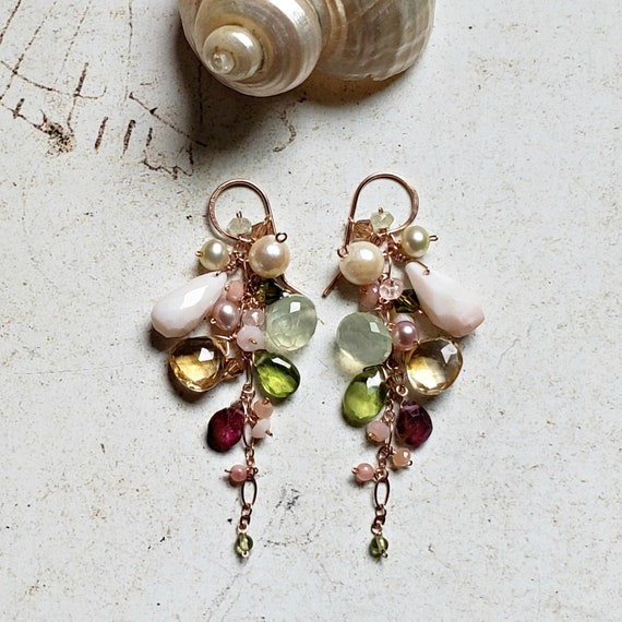 Cluster dangle earrings best sale