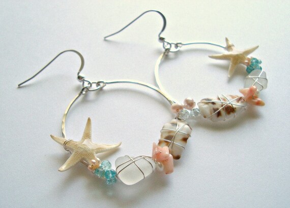 Real Shell Earing Real Starfish And Shell Earrings