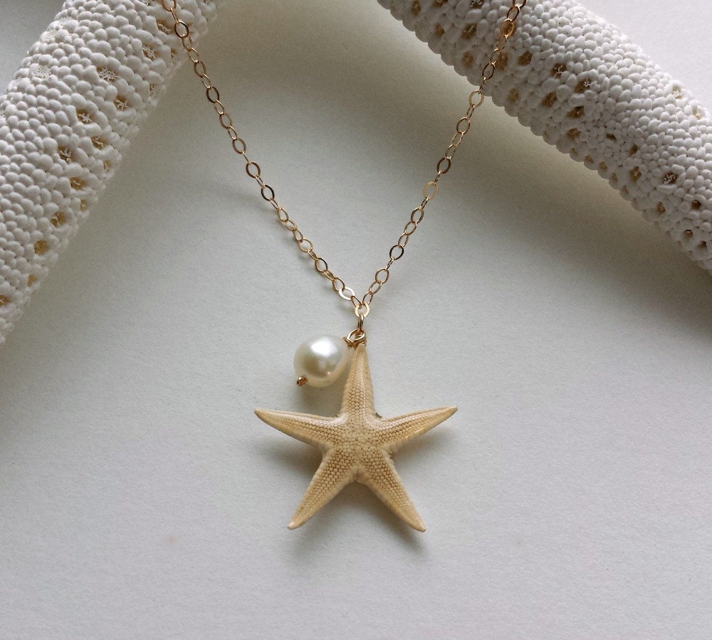 Starfish Pendant Ocean Necklace Suede Leather Tie Up Treasure Bronze Sea Star 