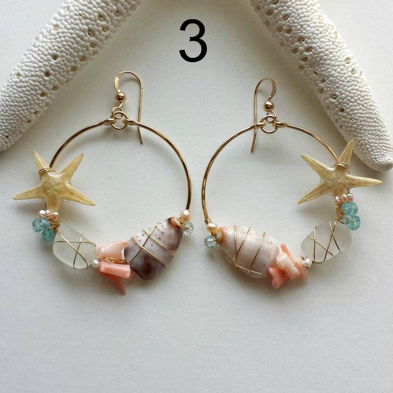 Orecchini Donna A Stella Marina E Conchiglia Dorati - Leggeri 2g, 1,8cm - Gioielli Boho Per Vacanze Estive Al Mare