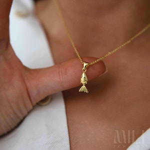 Gold Fish Necklace, Lucky Gold Fish Necklace, Mini Fish Necklace, Lucky Fish Necklace, Fish Lover Necklace, Pisces Necklace, Gift for Her