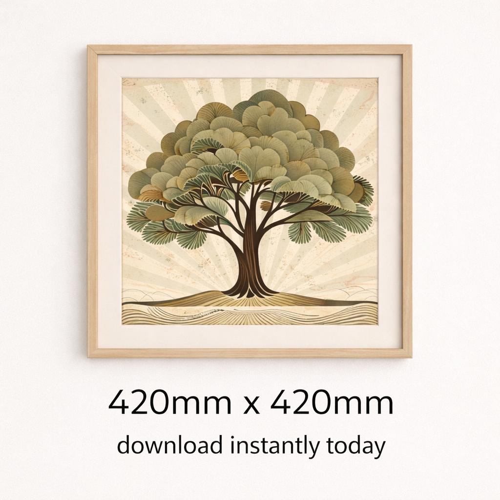 Vintage Fig Tree Wall Art Printable | Square Botanical Poster | Neutral ...