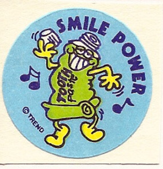 Mint!! Vintage 80s Matte Trend Scratch /& Sniff Sticker Rainbow