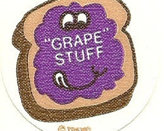 Vintage 80er Trend Matte GRAPE Jelly Kratz- und Schnuffelsticker