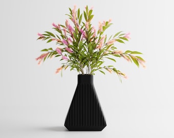 Strukturierte Vase | Striato Moderne 3D Gedruckt Dekor