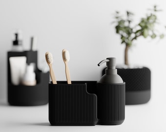 Bandeja organizadora de escritorio para baño / Almacenamiento minimalista impreso en 3D / Maquillaje, papelería / Soporte para accesorios