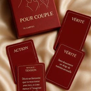 Jeu de cartes pour couple – 70 idées action/vérité imprimables – Intimité, séduction & désir