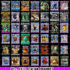 80+ Italian Brainrot Homage Png Bundle, Italian Brainrot Shirt Design, Bombardino Crocodilo Png, Tralalero Tralala, Tung Tung Tung Sahur Png
