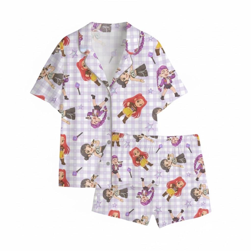 Discover Huntrix Pajama Set, Youth Huntrix Star Pajama Set, KPOP Girls Sleepwear