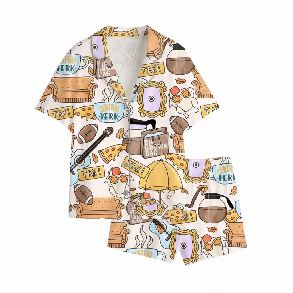 Discover Coffee Pop Culture Pajama Set, Matching Family Pajama Set, Girls Sleepwear