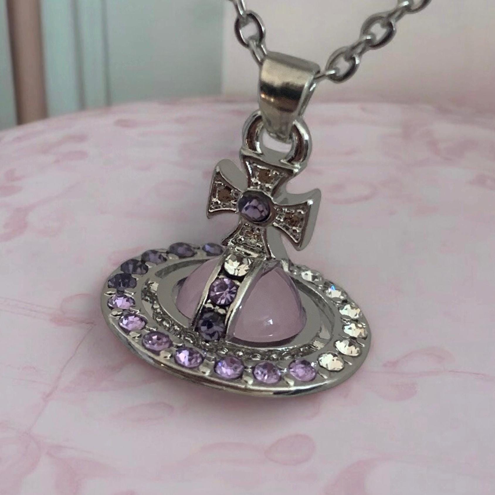 ★Vivienne Westwood★ Elvira Necklace Platinum Pink 630203G7 ☆Vivienne Westwood☆ Elvira Necklace Platinum Pink 630203G7