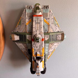 Wall Mount Bracket for Star Wars Micro Galaxy Squadron Ghost | 3D Printed Display Holder | Includes Screws & Command Strips