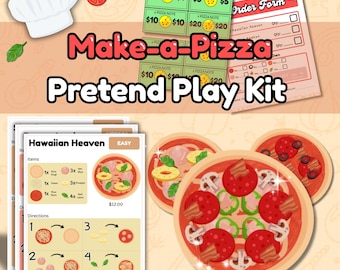 Pizza Pretend Play Kit | Printable Pizza Shop, Recipe Cards (Digital Download)