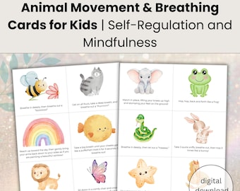 Animal Breathing & Stretching Cards for Kids | Self-Regulation and Mindfulness Printables