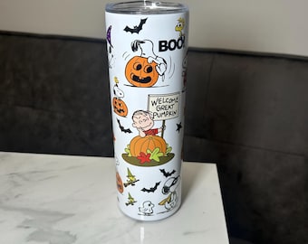 Peanuts snoopy Charlie Brown pumpkin 20oz steel tumbler