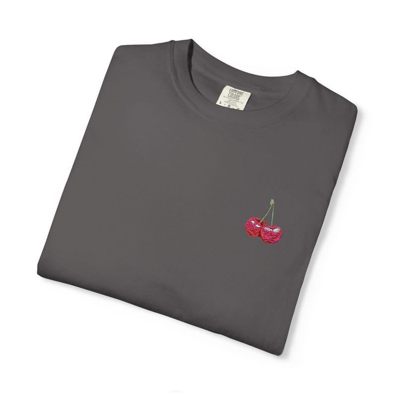Embroidered Cherry T-shirt | Fruit-Inspired Tee | Trendy, Summer Vibes image 3