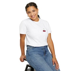 Embroidered Cherry T-shirt | Fruit-Inspired Tee | Trendy, Summer Vibes image 8