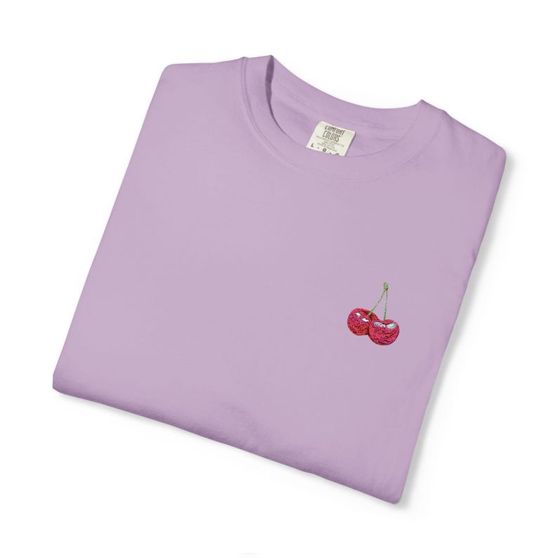 Embroidered Cherry T-shirt | Fruit-Inspired Tee | Trendy, Summer Vibes image 5