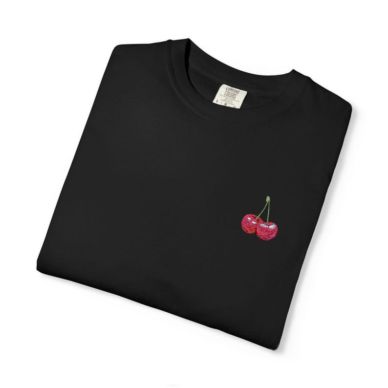 Embroidered Cherry T-shirt | Fruit-Inspired Tee | Trendy, Summer Vibes image 4