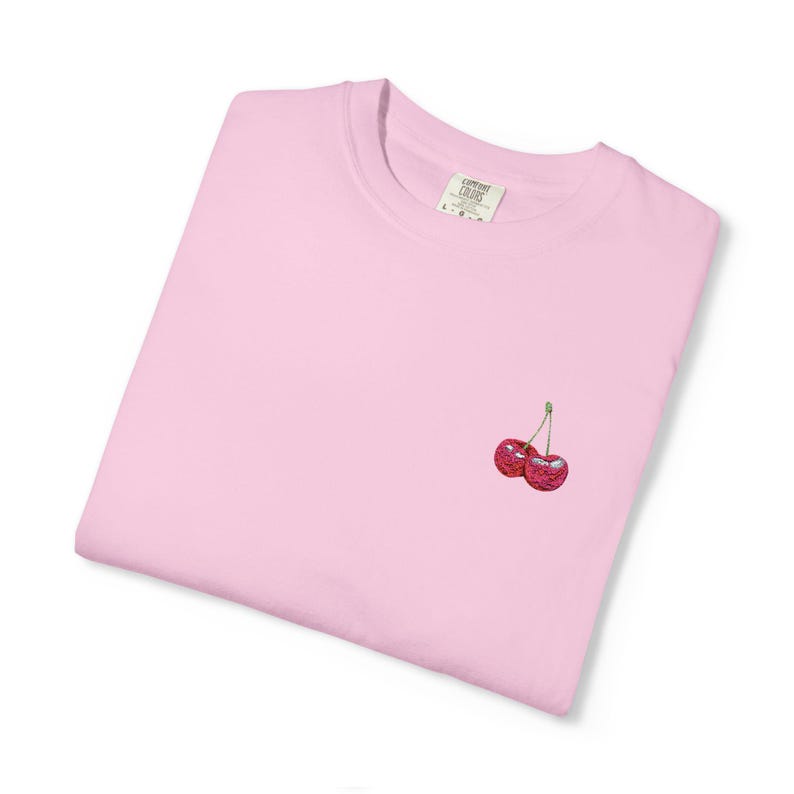 Embroidered Cherry T-shirt | Fruit-Inspired Tee | Trendy, Summer Vibes image 6