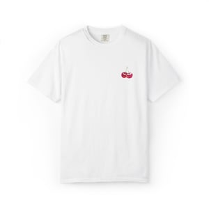 Embroidered Cherry T-shirt | Fruit-Inspired Tee | Trendy, Summer Vibes image 1