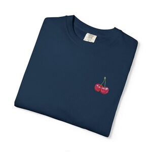 Embroidered Cherry T-shirt | Fruit-Inspired Tee | Trendy, Summer Vibes image 2